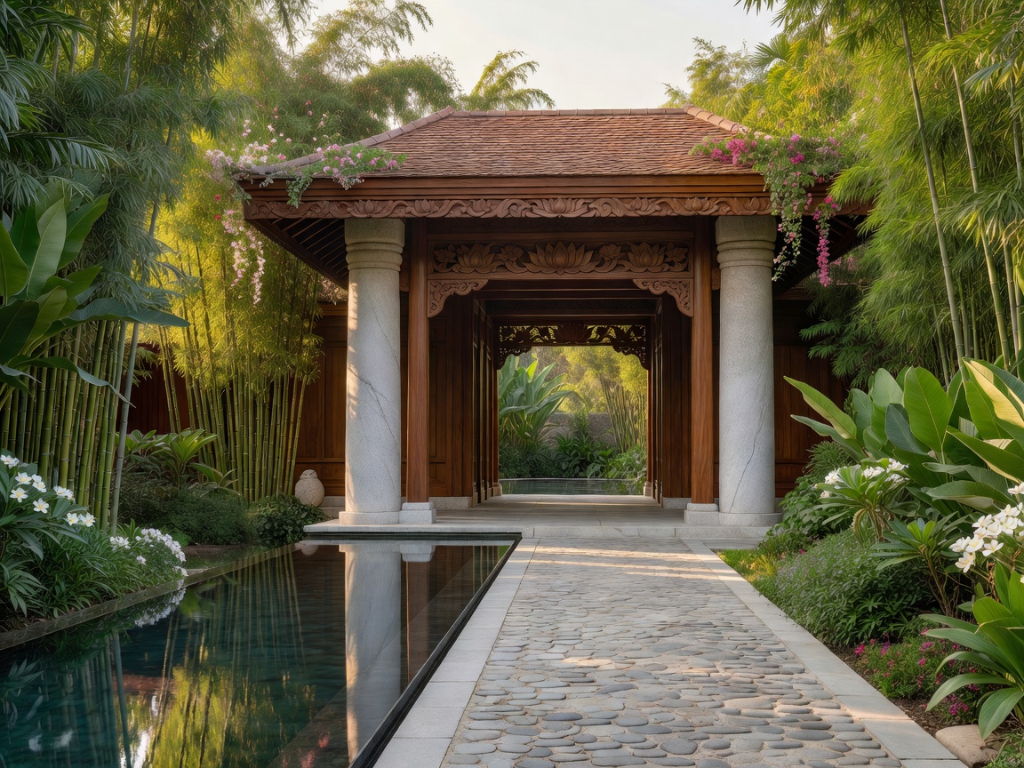 Luxury resort spa and hotel entrance context in Rama